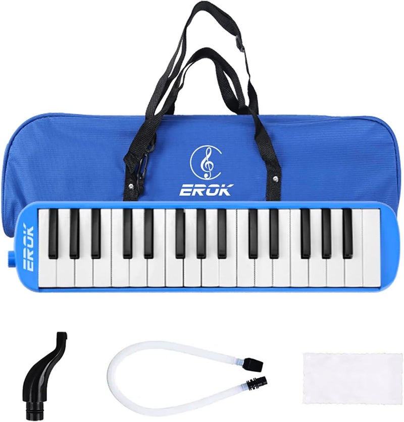 EROK 32 Keys Melodica Keyboard Instrument - Portable with Carrying Bag, Ideal for Beginners & Adults Gift (Blue) - Image 1